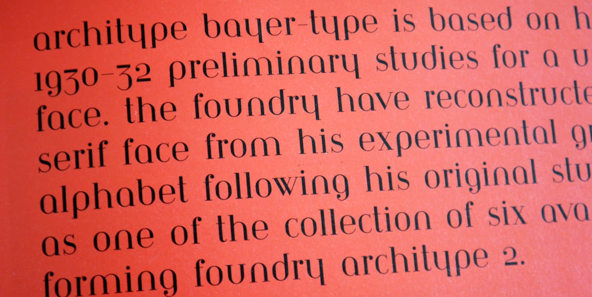 Architype Bayer-Type, Graphics International 92, Feb 2002, p29.